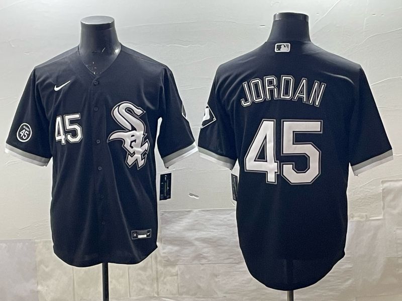Men 2025 Chicago White Sox #45 Jordan Black Game Nike MLB Jersey style 02